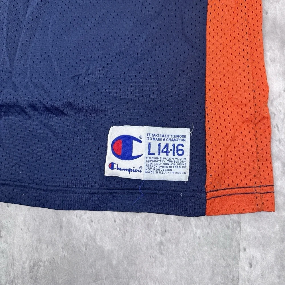 Vintage Champion Denver Broncos Jersey Youth Large Blue Shannon Sharpe NFL USA